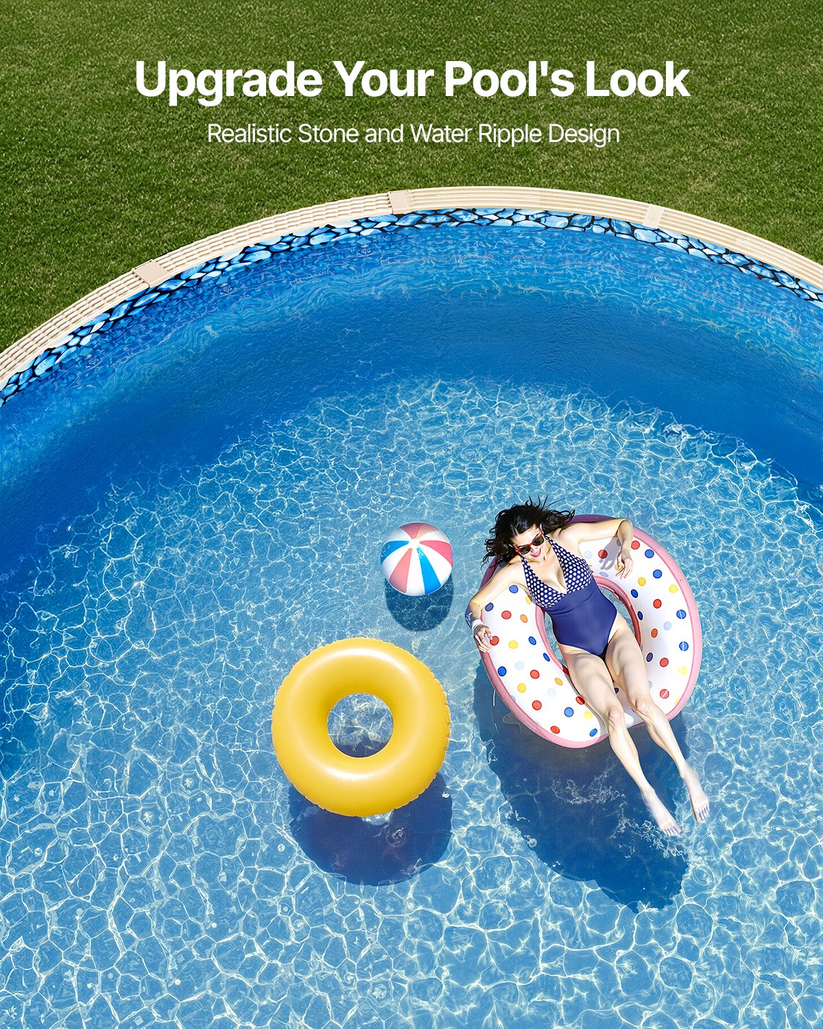 VEVOR Round Pool Liner 30ft Overlap Style Pool Liner 54in Wall Height