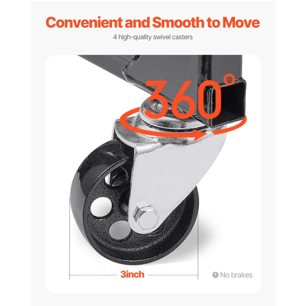 Engine Stand 340 KG Motor Hoist Dolly with 4 Casters Heavy-Duty Steel