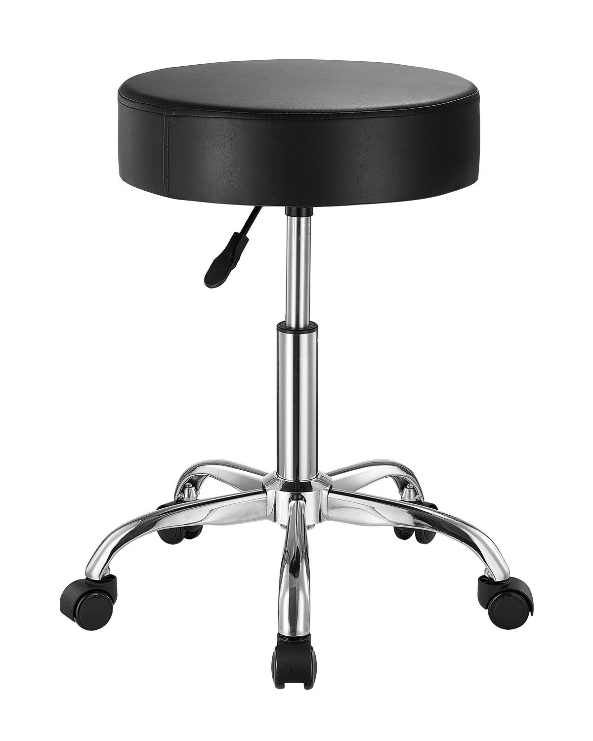 VEVOR Round Rolling Stool Swivel Work Stool with Wheels Height Adjustable Black