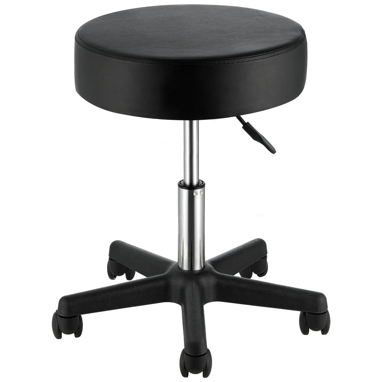 VEVOR Round Rolling Stool, Rolling Stool with Wheels PU Leather Height Adjustable,