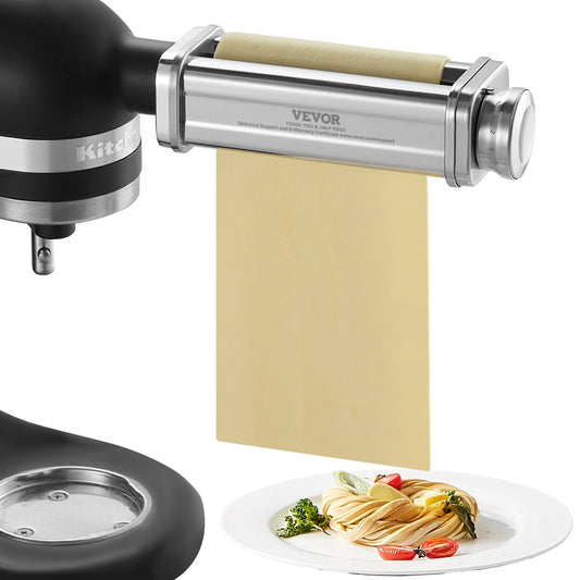 VEVOR Pasta Attachment for KitchenAid Stand Mixer, Stainless Steel Pasta Sheet Roller