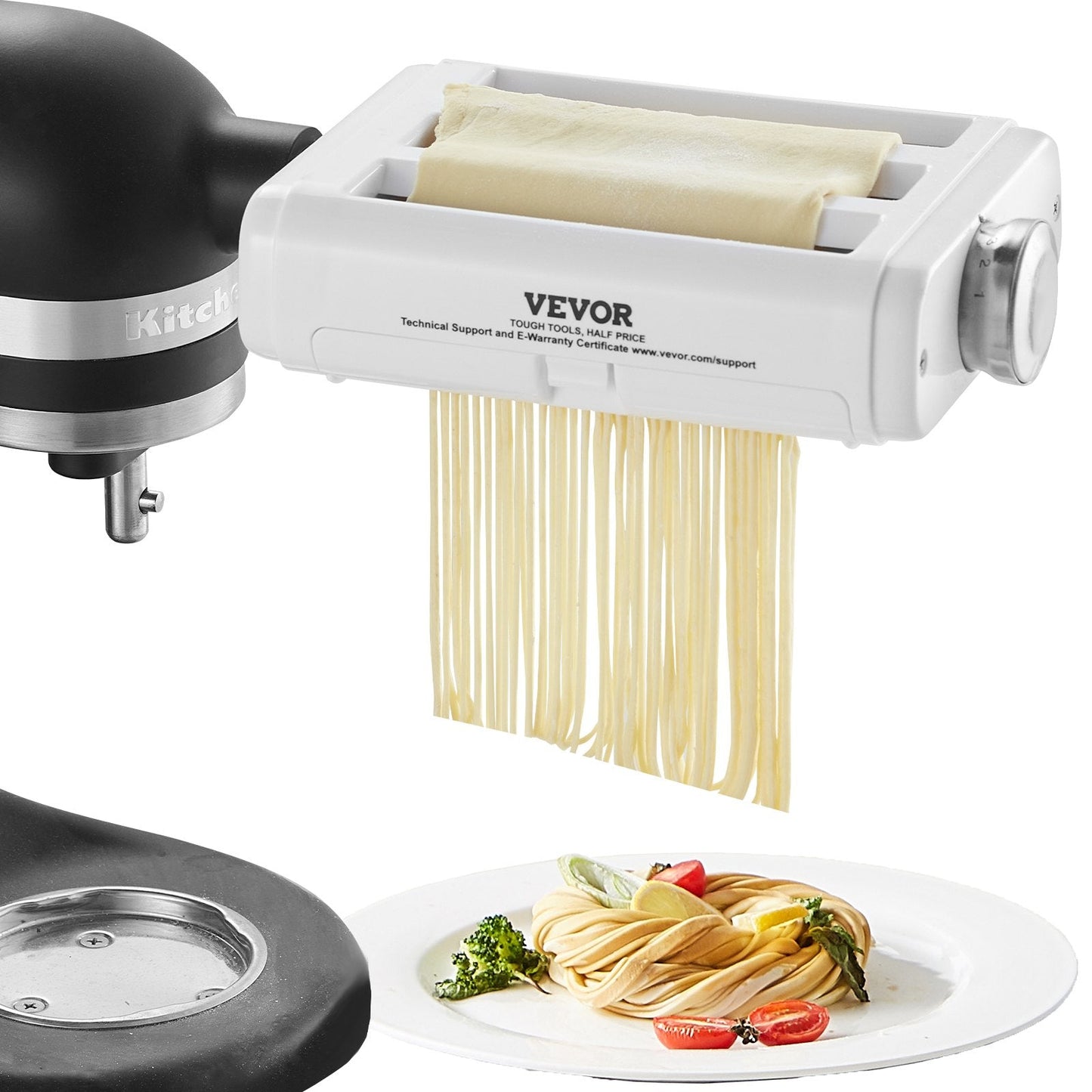 3-in-1 Pasta Roller & Cutter Set for KitchenAid with Adjustable Thickness