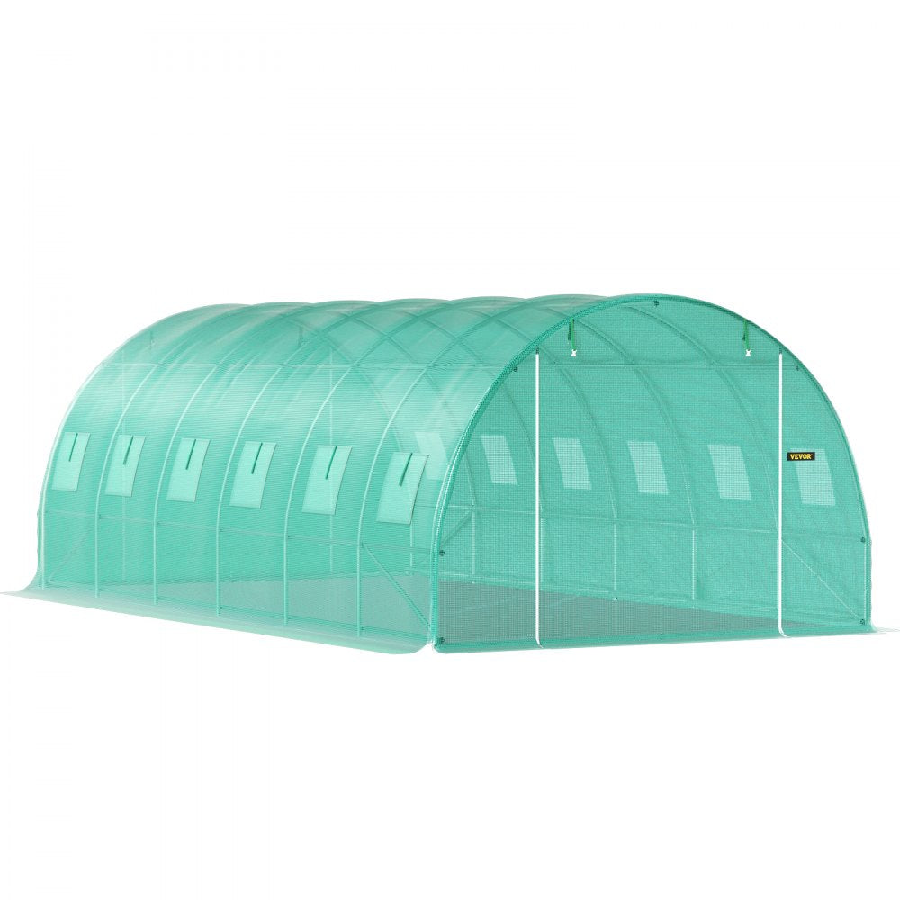 VEVOR Walk-in Tunnel Greenhouse Galvanized Frame Waterproof Cover 20x10x7 ft