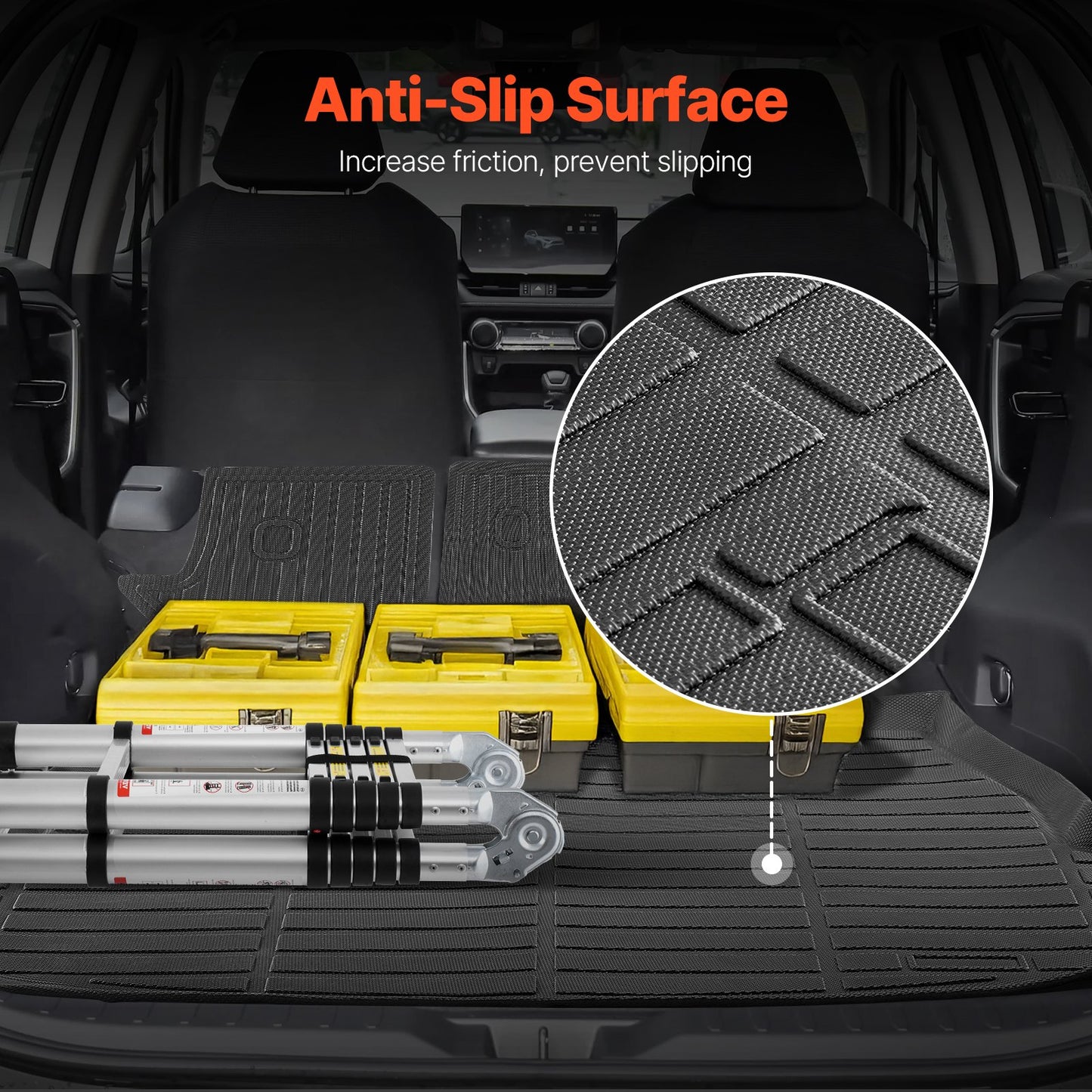 VEVOR Cargo Mat & Backrest Mat All Weather Custom Fit for Toyota RAV4 2019-2024