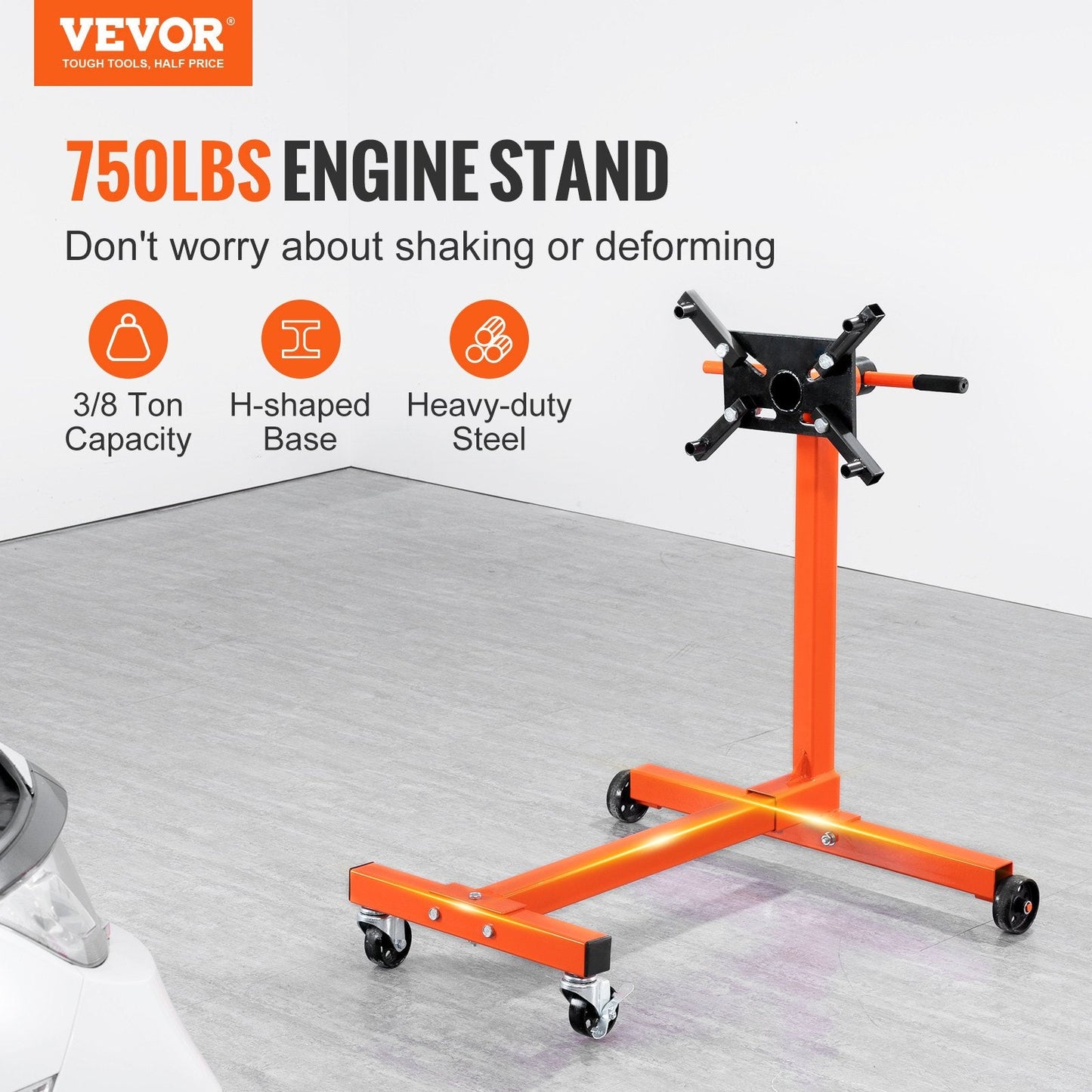 Heavy-Duty Engine Stand with 340 kg Capacity and 360° Adjustable Mounting Head