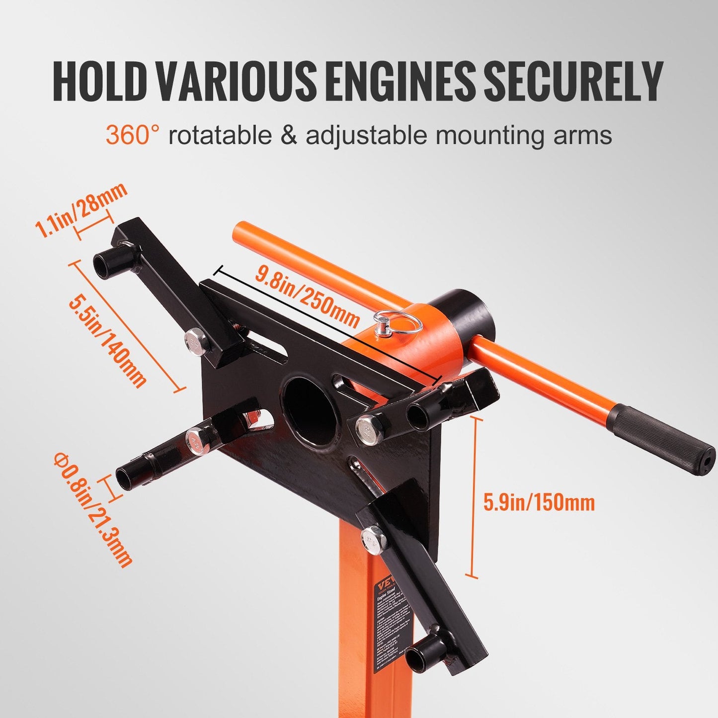 Heavy-Duty Engine Stand with 340 kg Capacity and 360° Adjustable Mounting Head