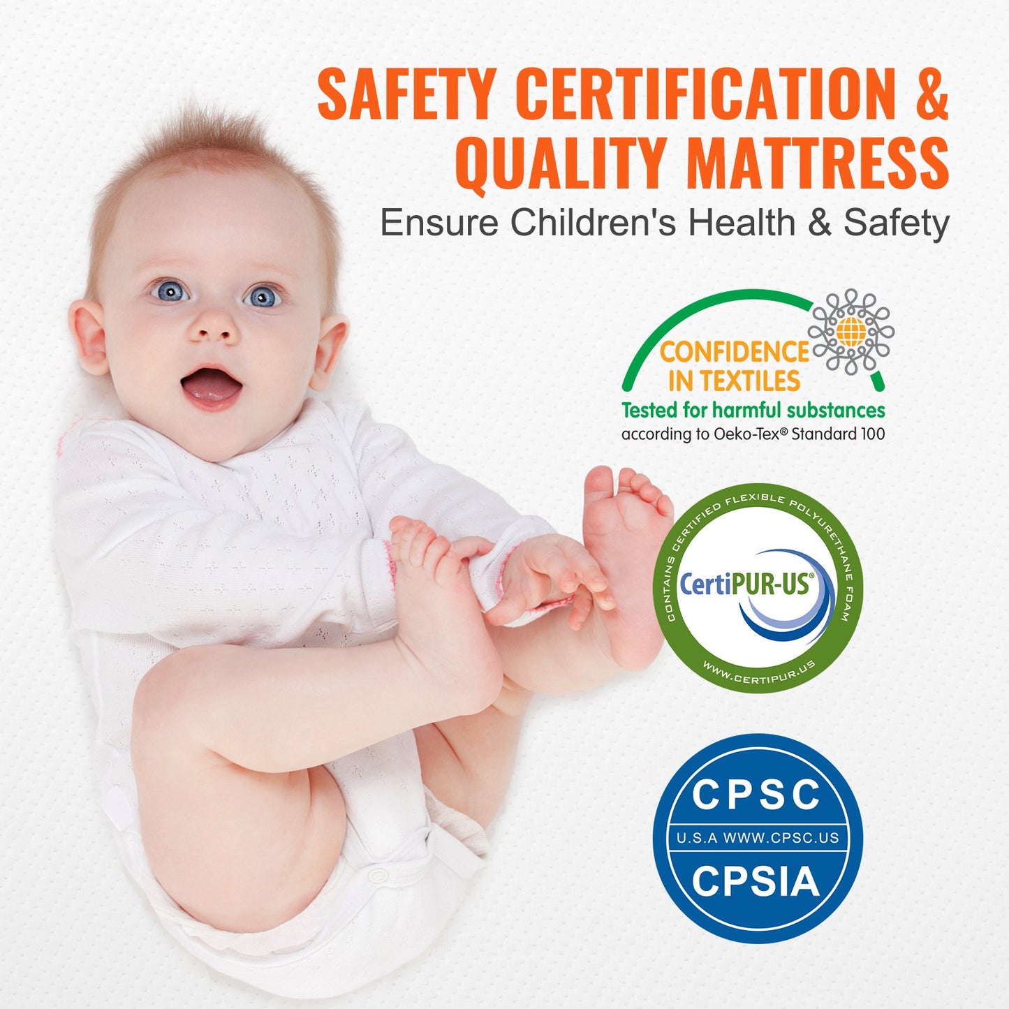 VEVOR Crib Mattress, Two-sided Breathable Toddler Mattress of Memory Foam, Baby