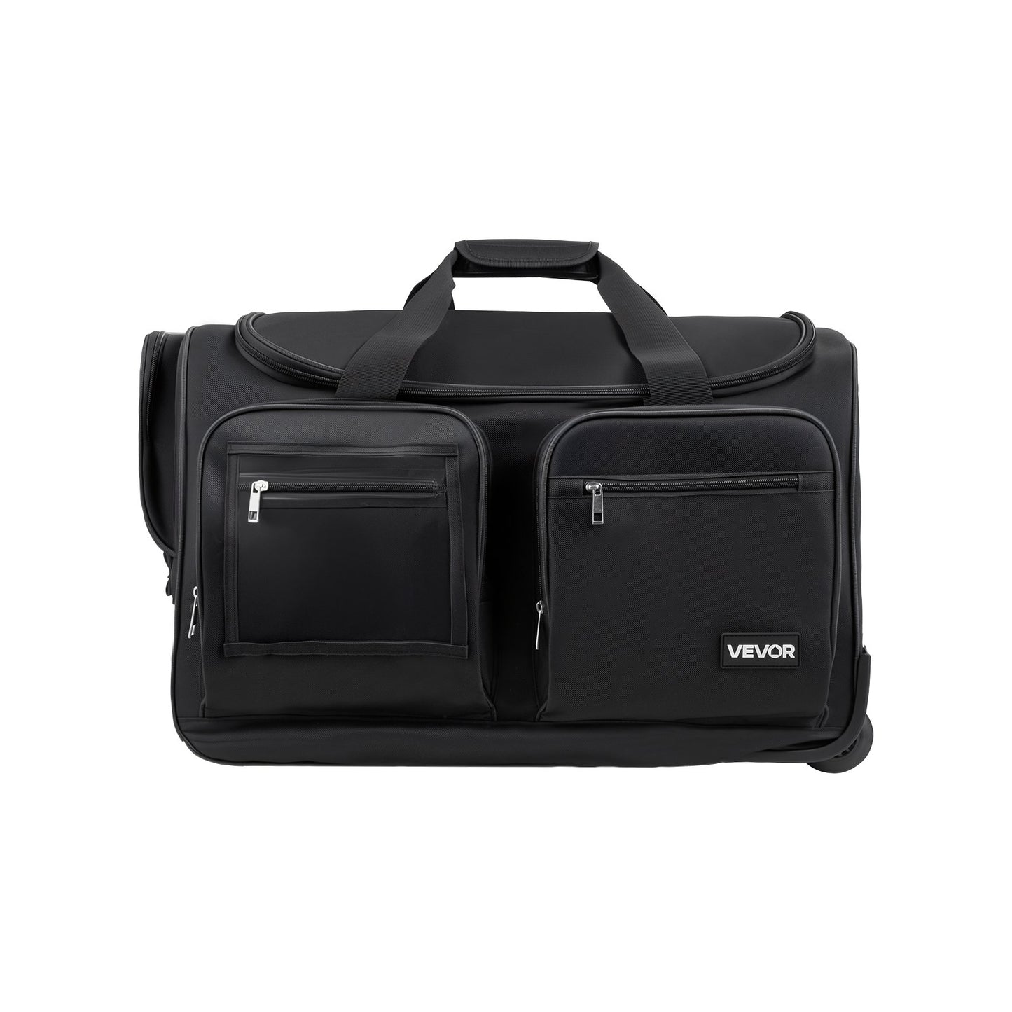 Dance Bag with Garment Rack, 584.2 mm Rolling Dance Duffel, with Wheels, USB Port, Height Adjustable Clothes Rack, Privacy Protection Curtain, Ideal for Travel and Competitions, Matte Black