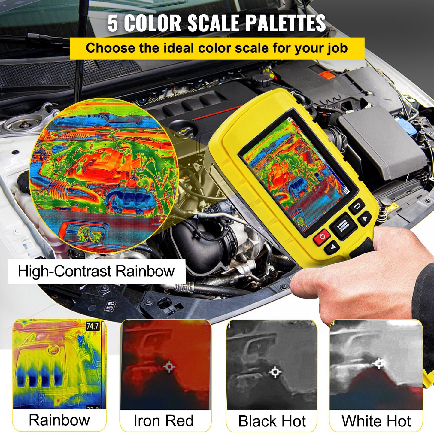 VEVOR Thermal Imaging Camera, 60x60 (3600 Pixels) IR Resolution Infrared Camera