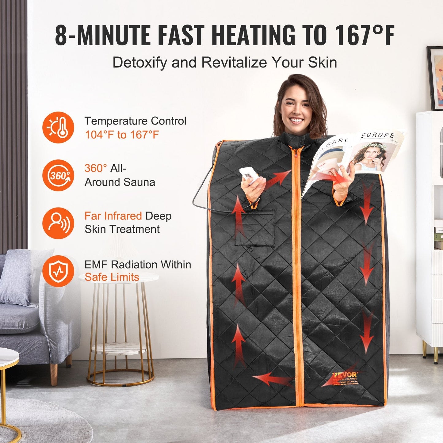 Far Infrared Home Sauna Tent 1050W for Detox & Weight Loss Therapy
