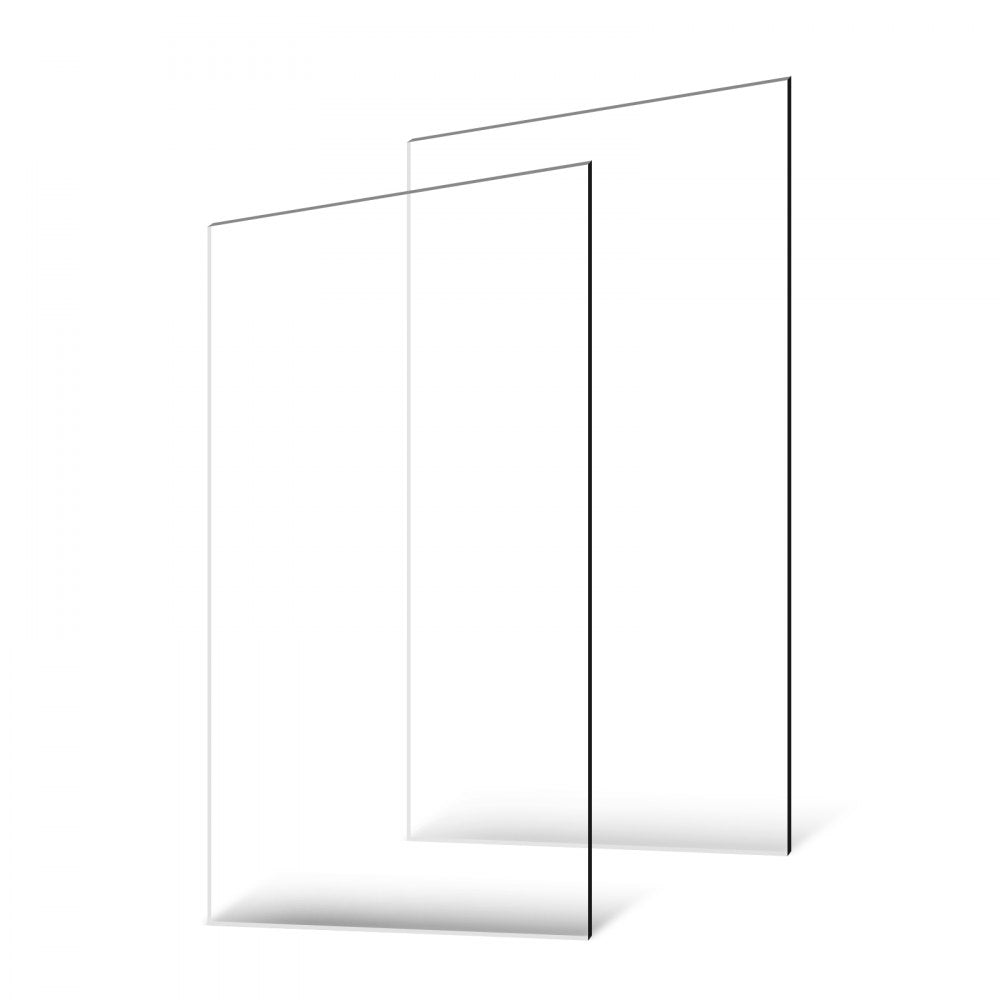 VEVOR 2-Pack Plexiglass Acrylic Sheets 610 x 1219 mm Plastic Sheets 3 mm Thick