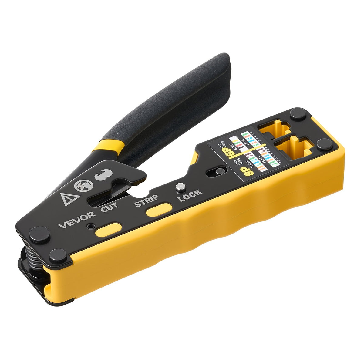 Crimping Tool, RJ45/RJ11/RJ12 Ethernet Crimper, Crimp Tool Kit for 4/6/8-Pin Modular Plugs, with Mini Wire Stripper, 50 Connectors and 50 Boots, Replacement Blades, and Network Cable Tester