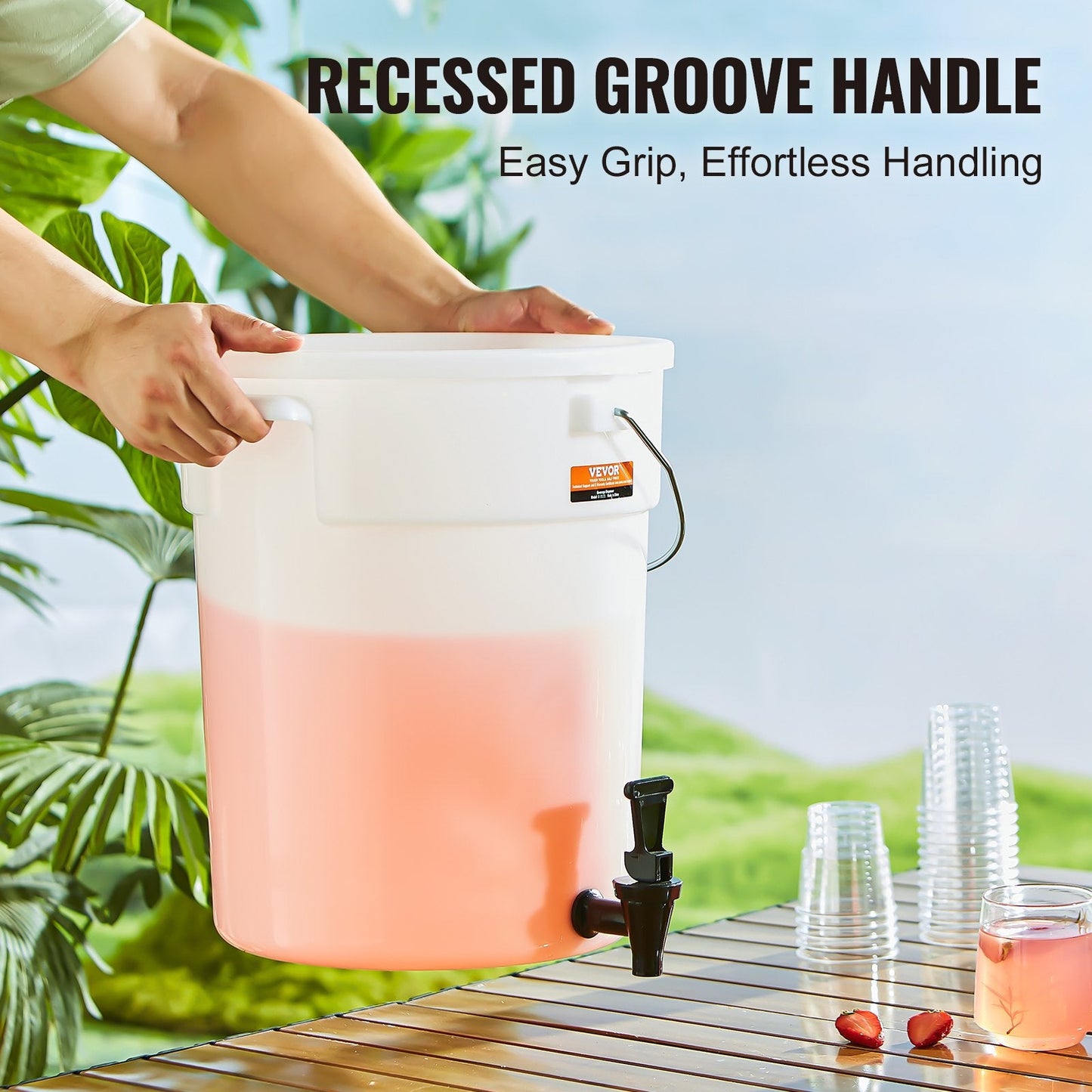5-Gallon Plastic Drink Dispenser with Spigot for Parties and Events