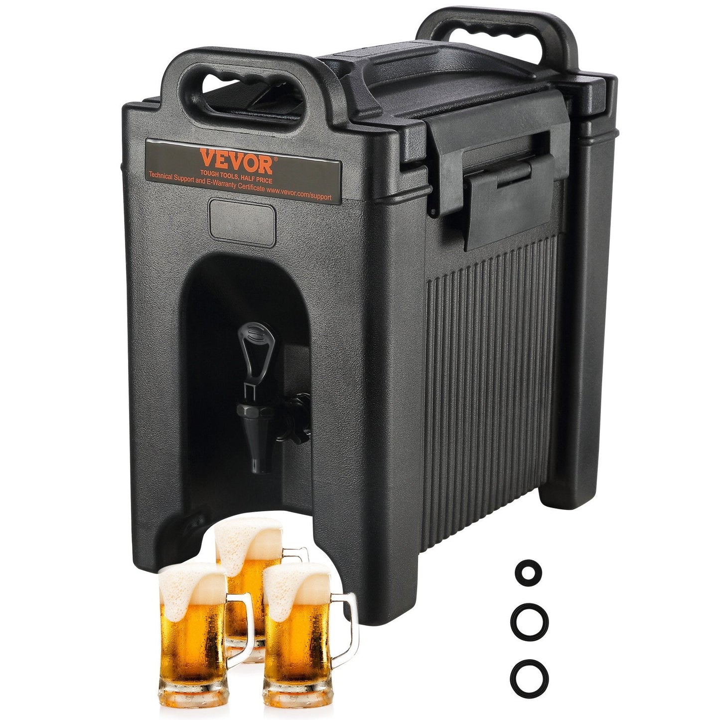 Insulated 9.5L Hot & Cold Beverage Dispenser with 23mm PU Layer, Food-Grade LDPE
