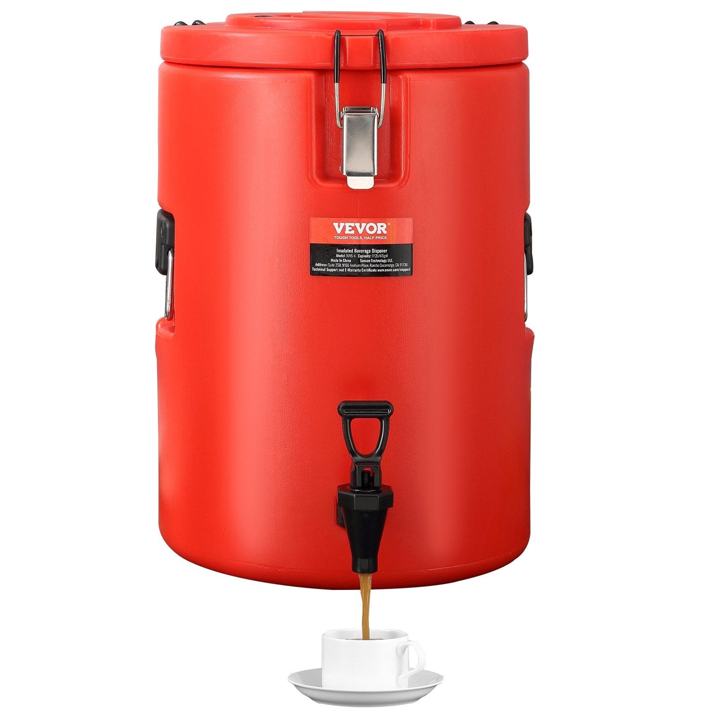 Stainless Steel 17.2L Thermal Beverage Dispenser with Spigot for Hot & Cold Drinks