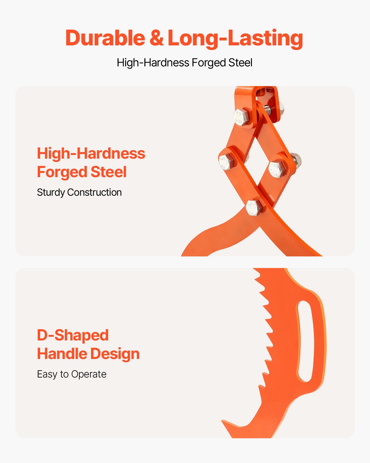 VEVOR 32in Log Lifting Tongs 2 Claw Solid Steel Log Grapple Swivel Log Tools