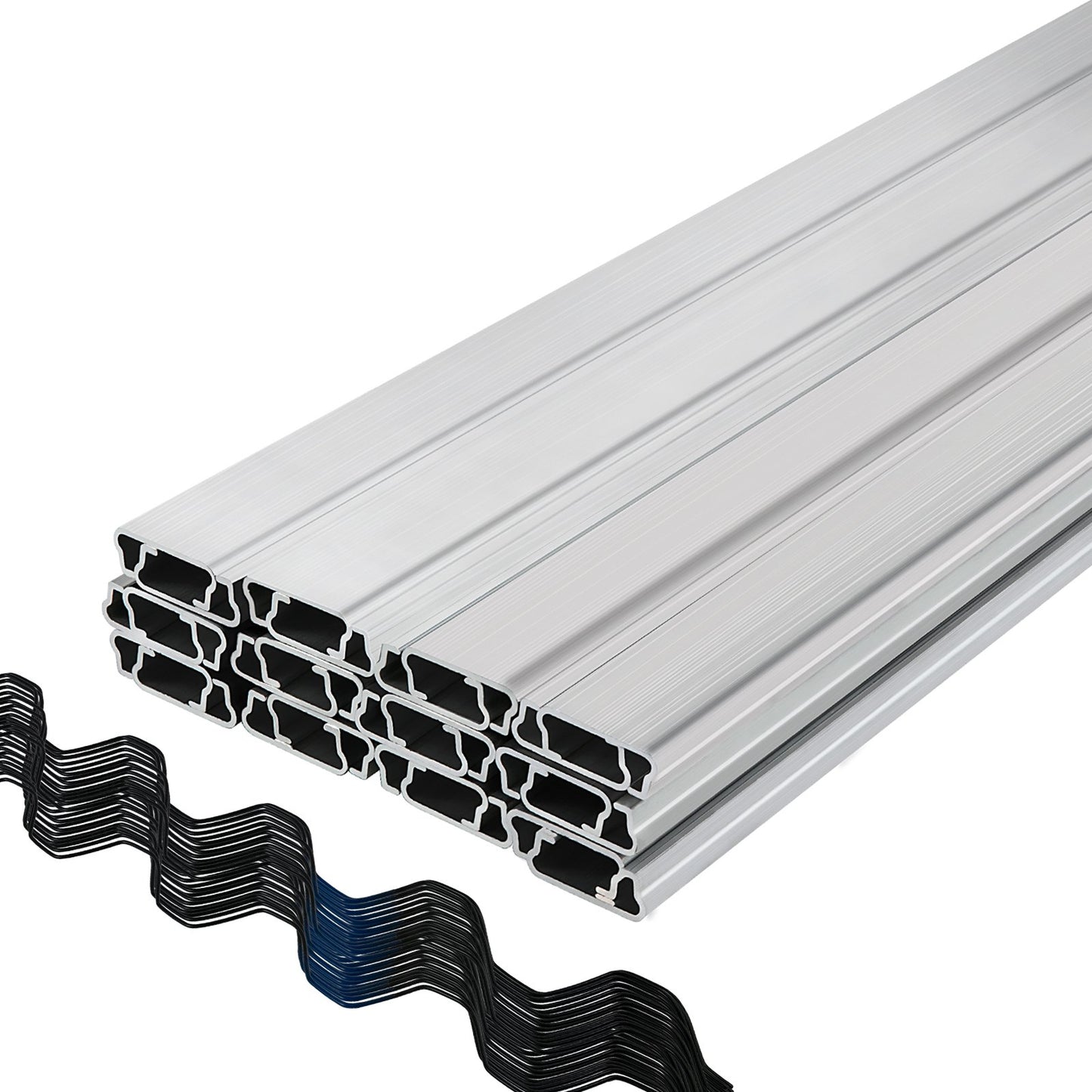 VEVOR Spring Wire and Lock Channel, 2m Spring Lock & U-Channel Bundle for Greenhouse,