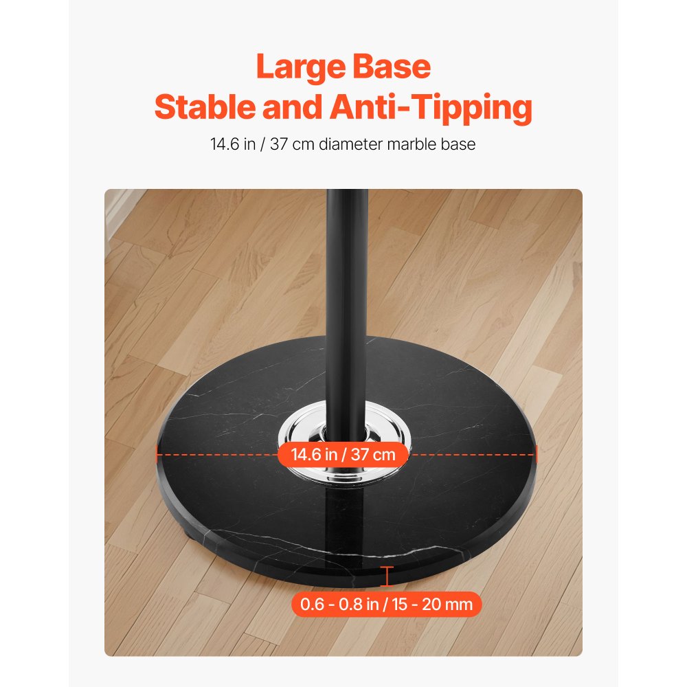 Freestanding Coat Rack Stable Marble Base with Umbrella Holder & 14 Hooks