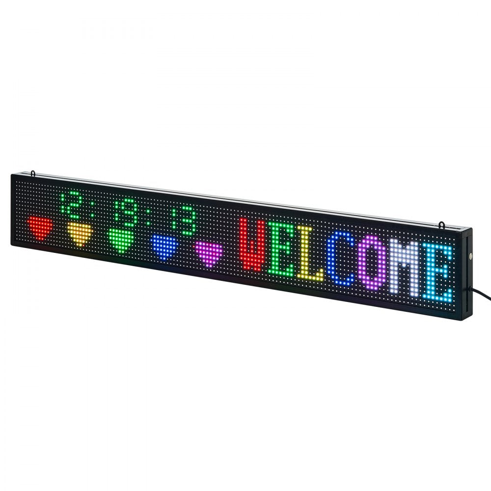 VEVOR 52x8in Programmable LED Sign Digital Scrolling Display Board P10 Fullcolor