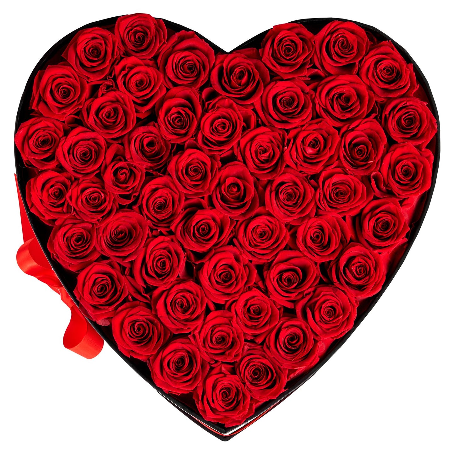 Forever Flowers, 50 Preserved Roses in a Heart Shape Box, Eternal Flowers Immortal Bouquet Birthday Present for Delivery Prime Women Her Wife Mothers, Anniversary, Valentine's Day,Christmas, Red
