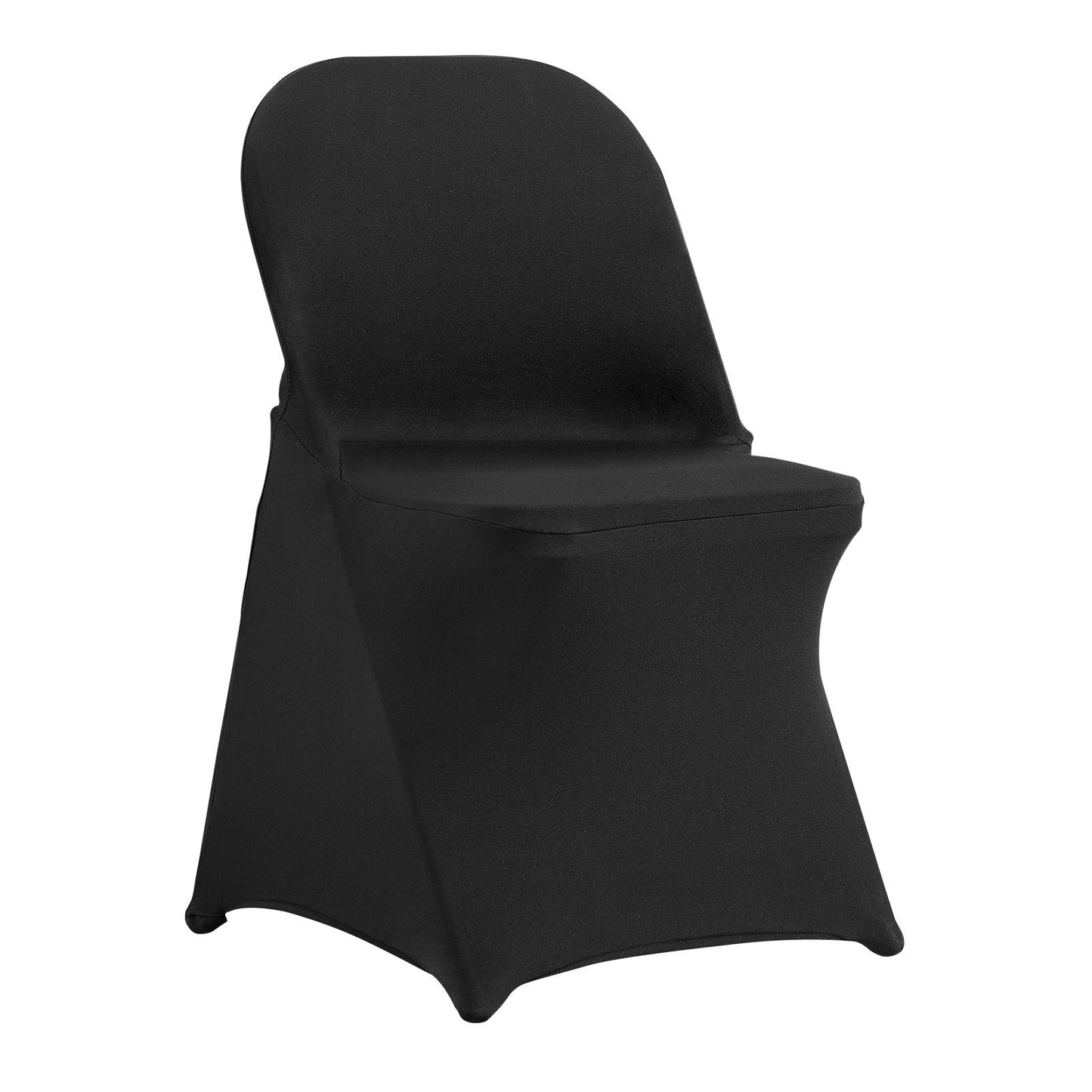 Universal Black Spandex Chair Covers for Events - Pack of 50, Fits 0.4x0.42x0.77m