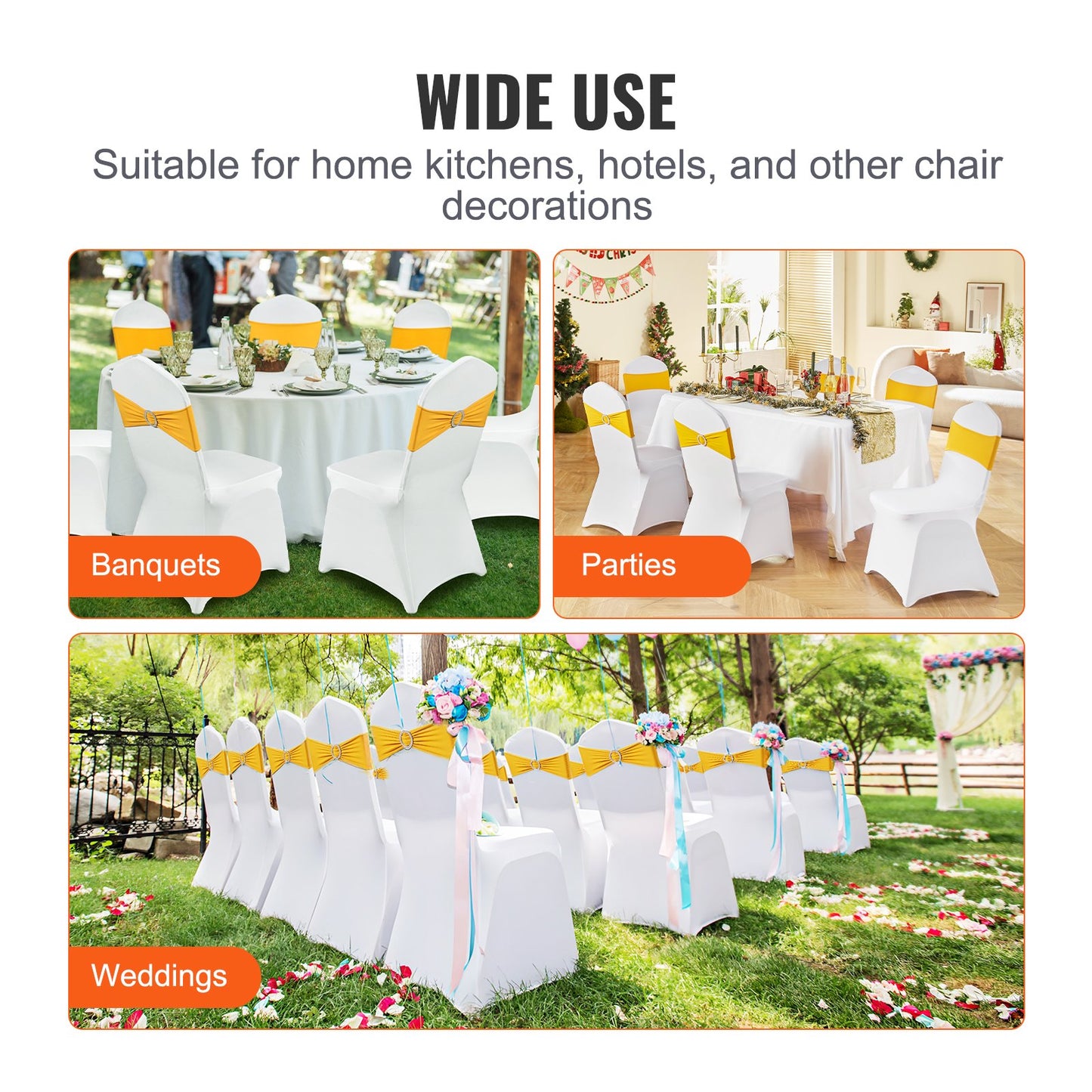 VEVOR Stretch Spandex Folding Chair Covers, Universal Fitted Chair Cover with Chair