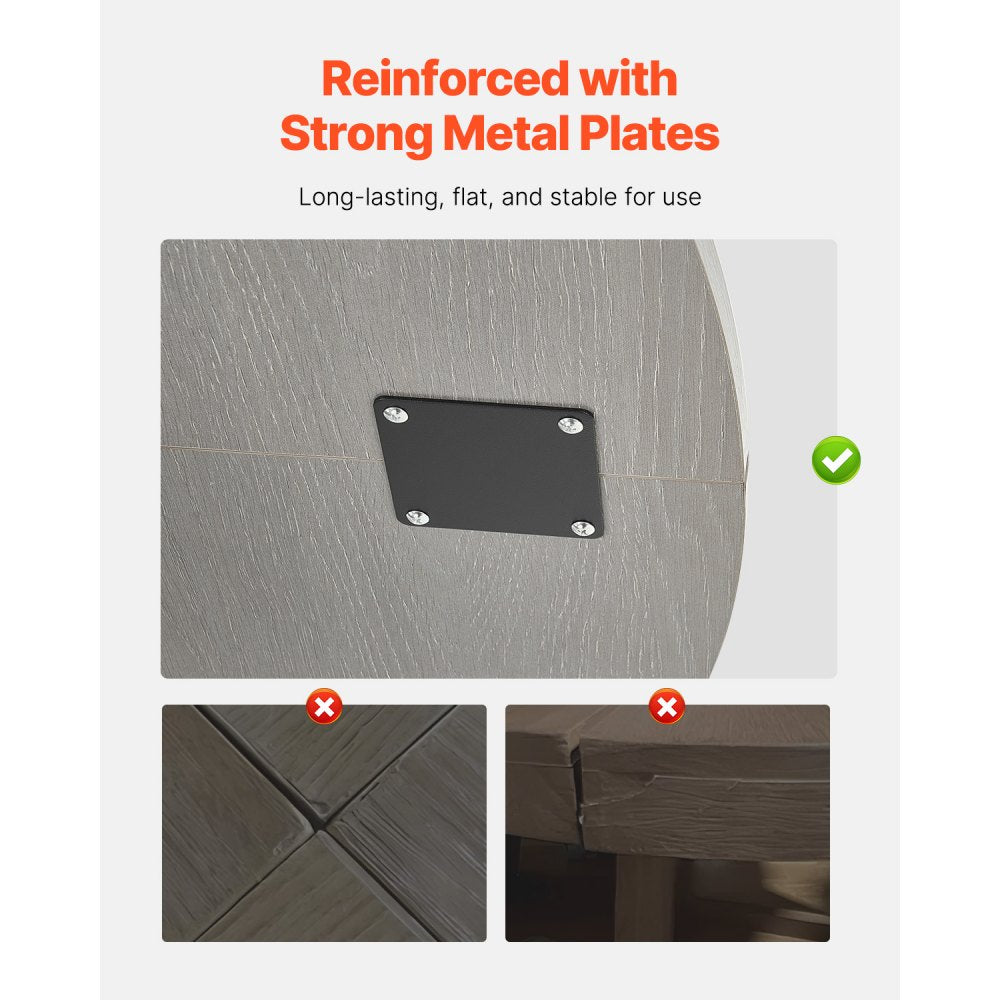 VEVOR 47 in Round Dining Table Wood Kitchen Table for 2-4 Person (Only Table)