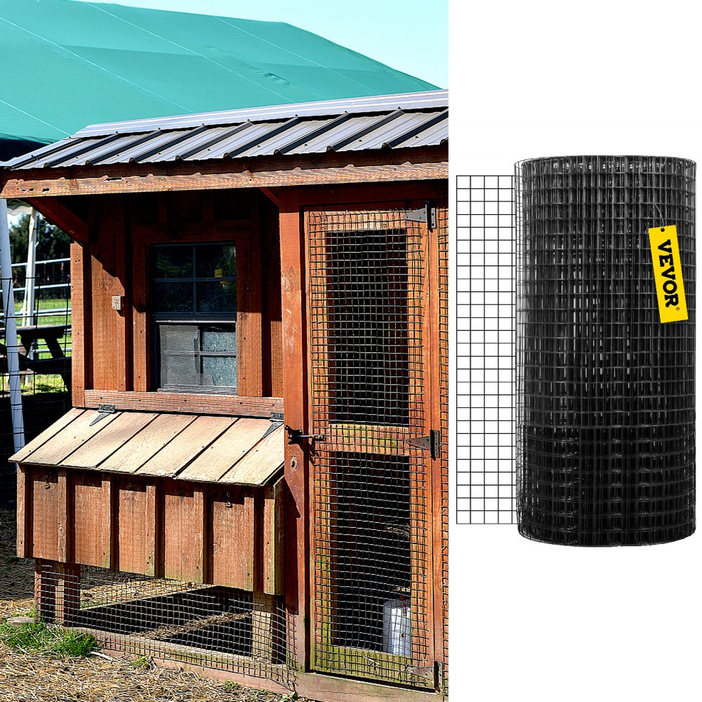 Welded Wire Fence Vinyl Coated Chicken Mesh 2.5x2.5 cm 16 Gauge 91x1524 cm