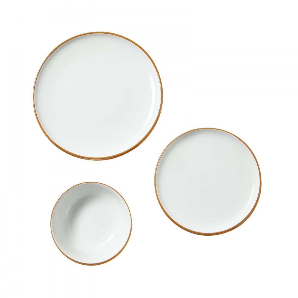VEVOR 12 PCS Dinnerware Set Ceramic Plates and Bowls Sets Service for 4 White
