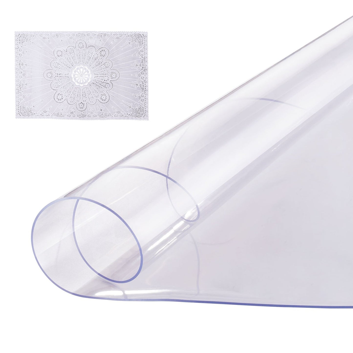 Clear PVC Table Protector, 2.0mm Thick, 1.07m Round, Easy to Maintain