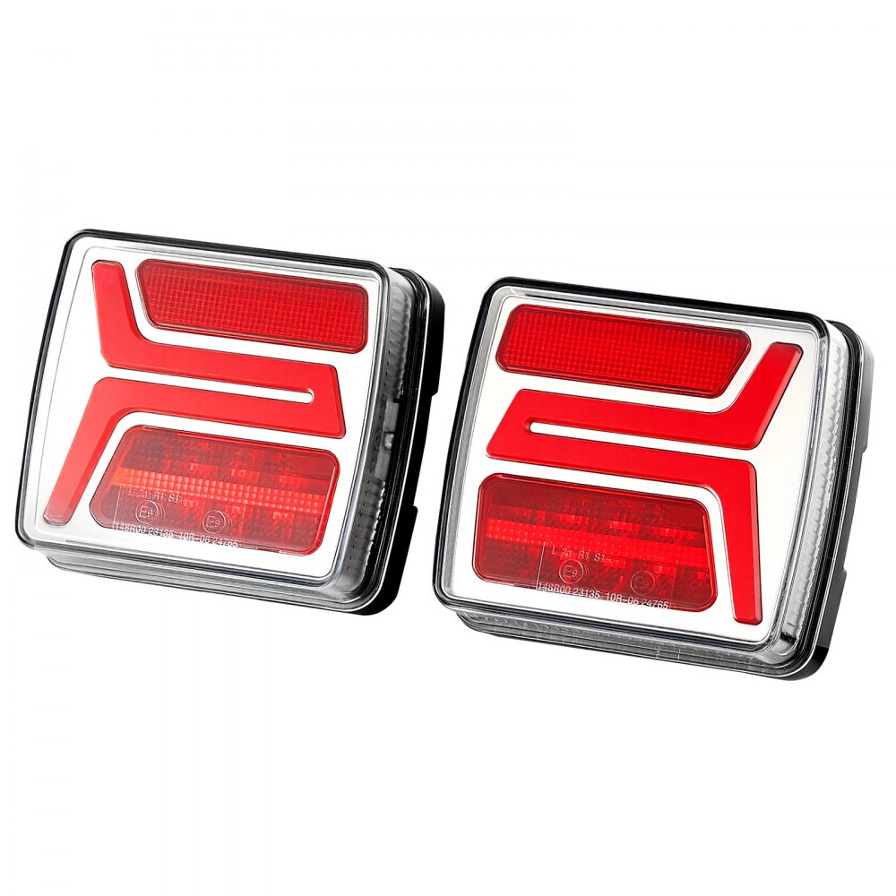 Trailer Lights, 2PCS Square Magnetic LED Trailer Tail Lights Kit with Stop Brake Turn Tail License Lamp, Waterproof Tow Lighting Kit with Wiring Harness for Boat Truck Camper RV Snowmobile Bus