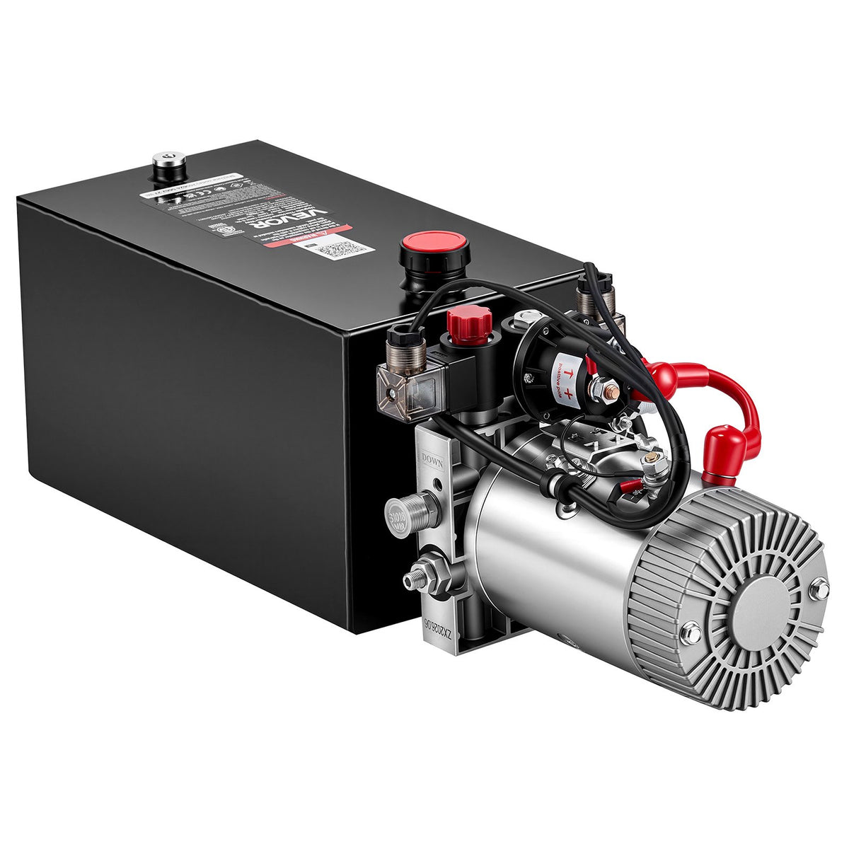 10L Hydraulic Pump, Double Acting Hydraulic Trailer Pump, 22Mpa Max Relief Pressure, 3.4L/Min Flow Rate, DC12V 1.6KW Power Unit for Dump Trailer Car Lifting (Horizontal Installation)