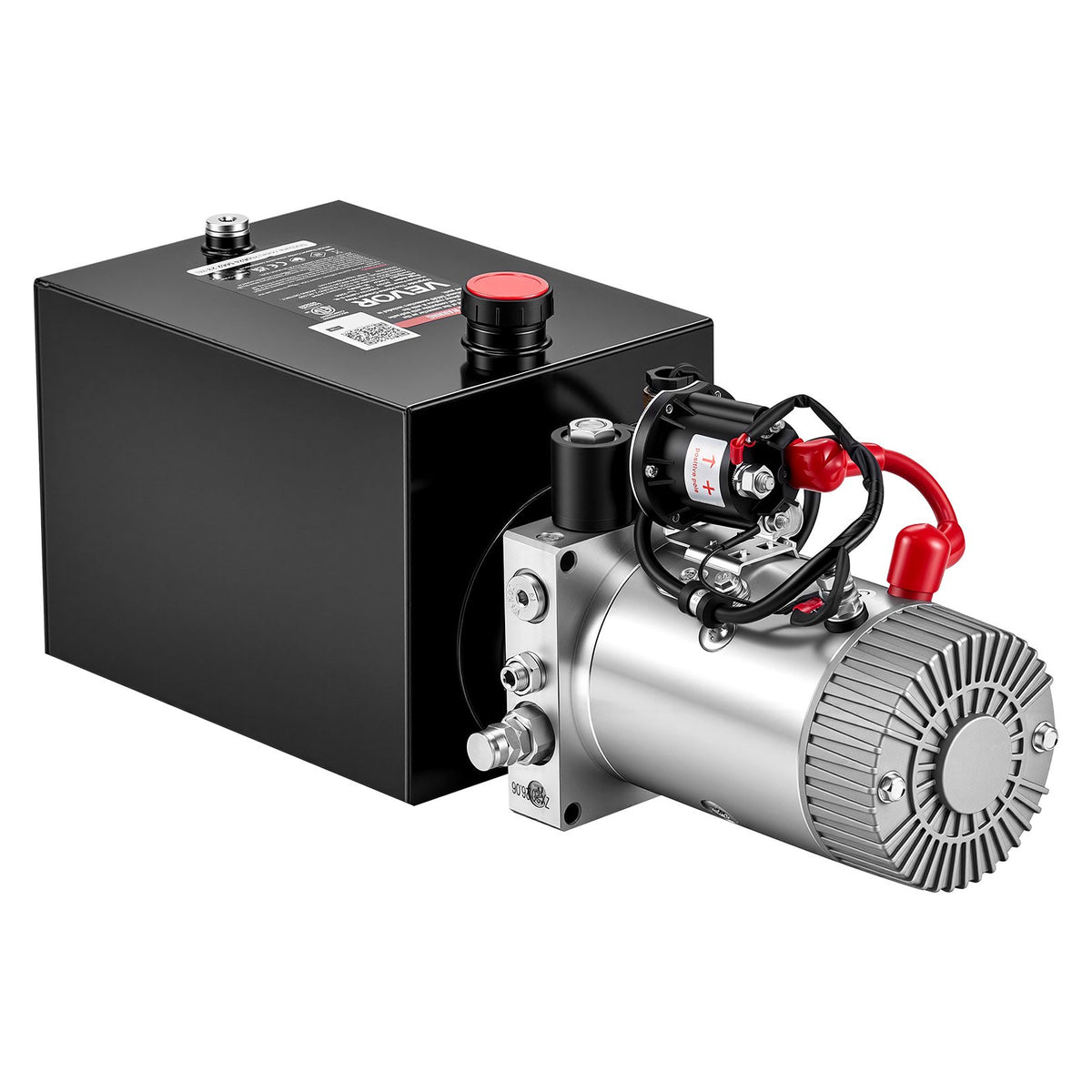 8L Hydraulic Pump, Single Acting Hydraulic Power Unit, 22Mpa Max Relief Pressure, 3.4L/Min Flow Rate, DC12V 1.6KW Hydraulic Power Unit for Dump Trailer Car Lifting (Horizontal Installation)