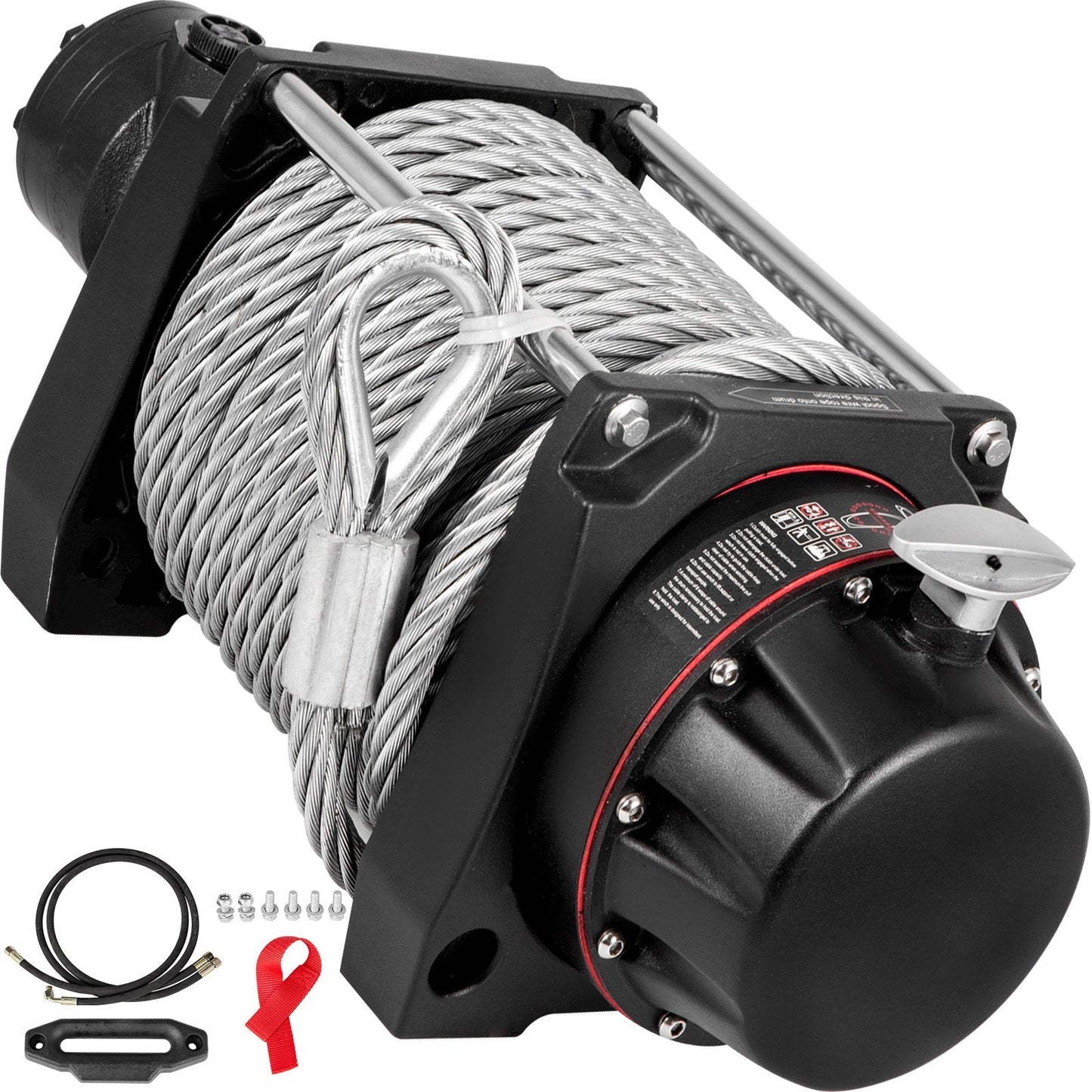 Industrial Hydraulic Anchor Winch 9071kg with 24m Steel Cable and Adapter Kit