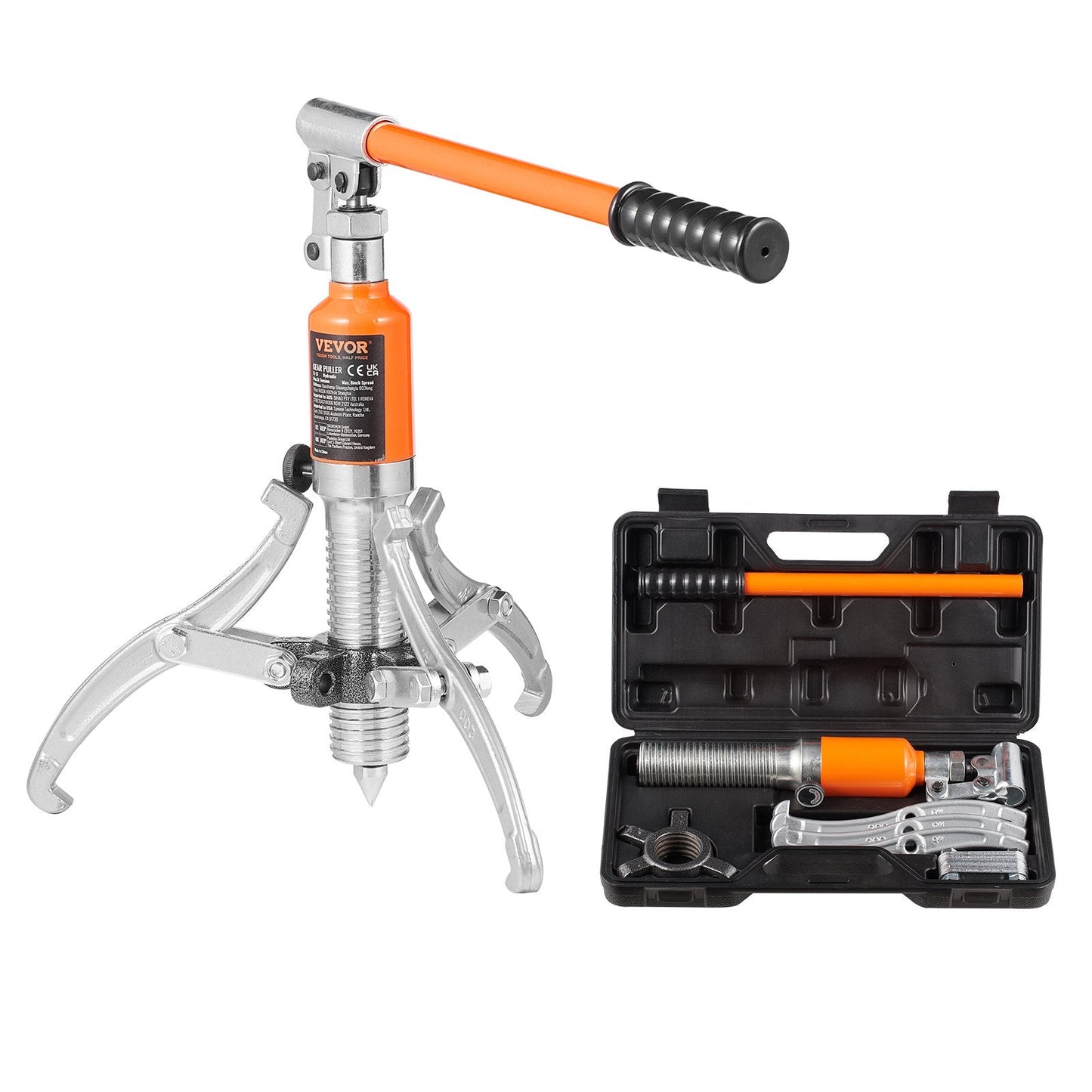 Hydraulic Gear Puller 5 Ton, 2 or 3-Jaw, with Case, 6.8 kg, 0.05 m Stroke