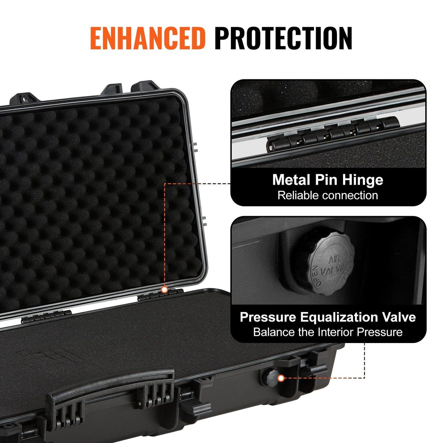 Heavy-Duty Rifle Case with Foam, Wheels, Waterproof & Crushproof, 1.07 m
