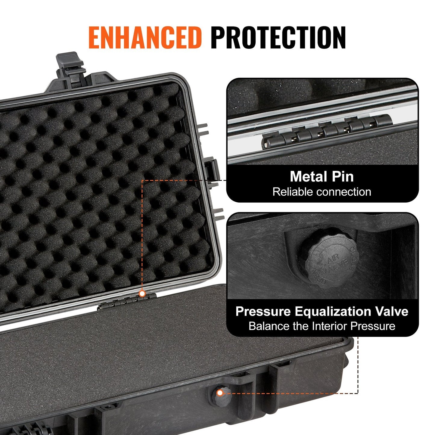 Heavy-Duty Lockable Rifle Case with Wheels, Waterproof & Crushproof, 1.27m