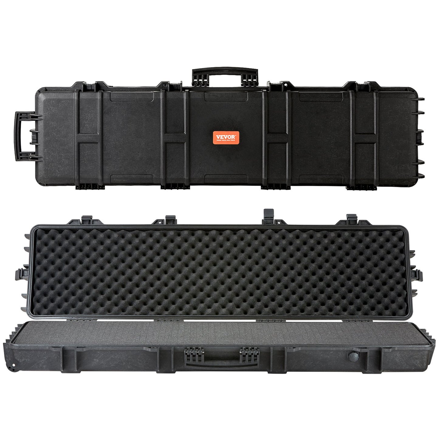 VEVOR Rifle Case, Rifle Hard Case with 3 Layers Fully-protective Foams, 50 inch