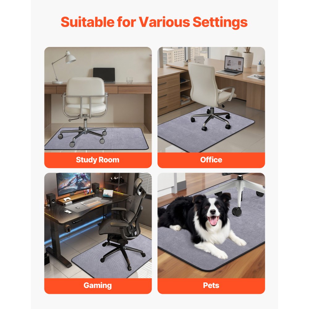 Chair Mat 915 x 1225 mm Office Chair Mat for Hard Floors Corduroy Surface