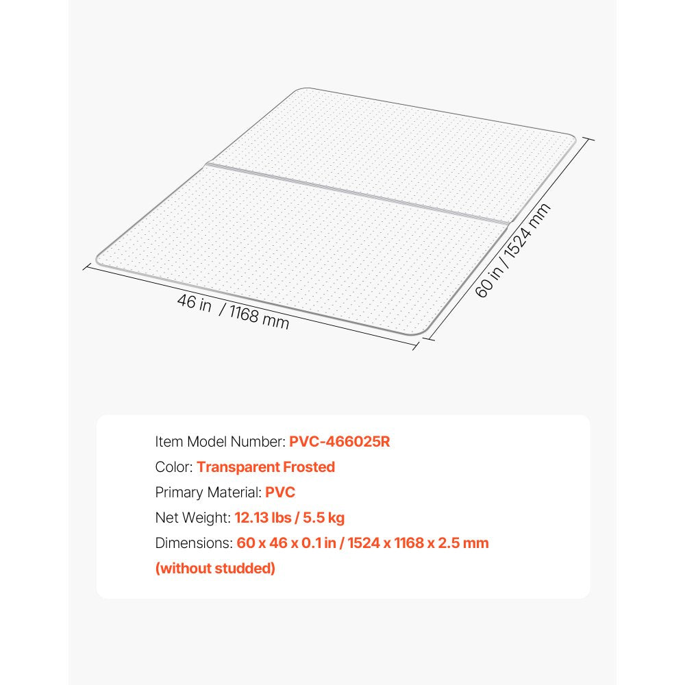 Chair Mat 153 x 118 cm Office Chair Mat for Low Pile Carpeted Floors