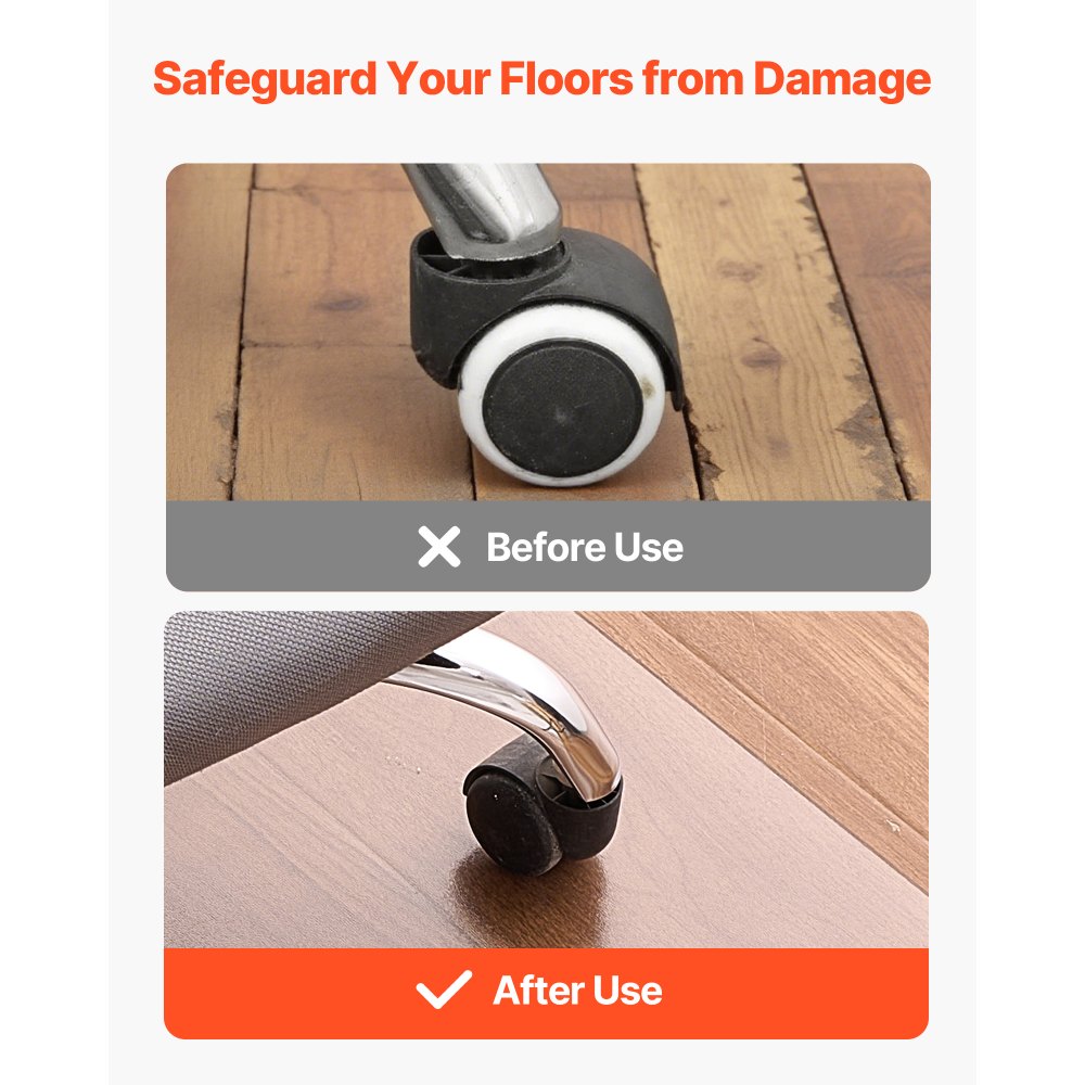 Chair Mat 765 x 1215 mm Transparent Office Chair Mat for Hard Floors Home