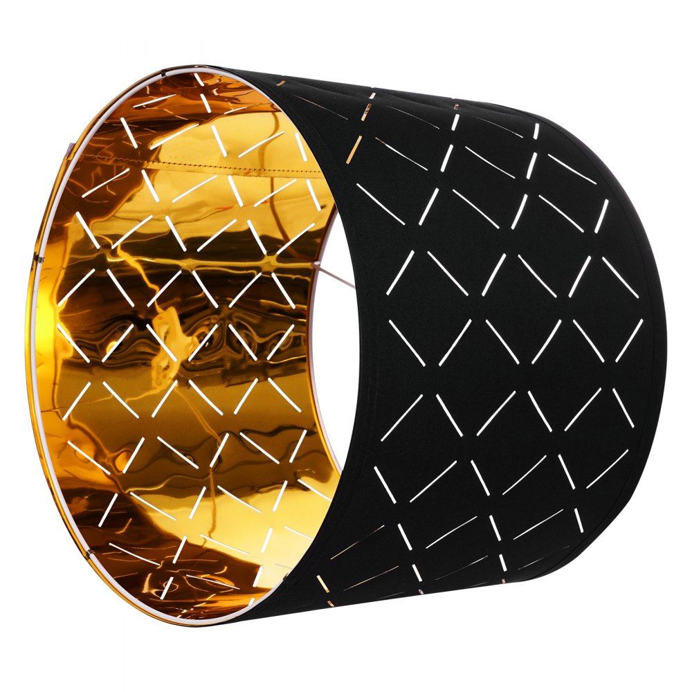 VEVOR Drum Lamp Shade 2 Set 33 x 33 x 25 cm Round Lampshade with Harp (Black)