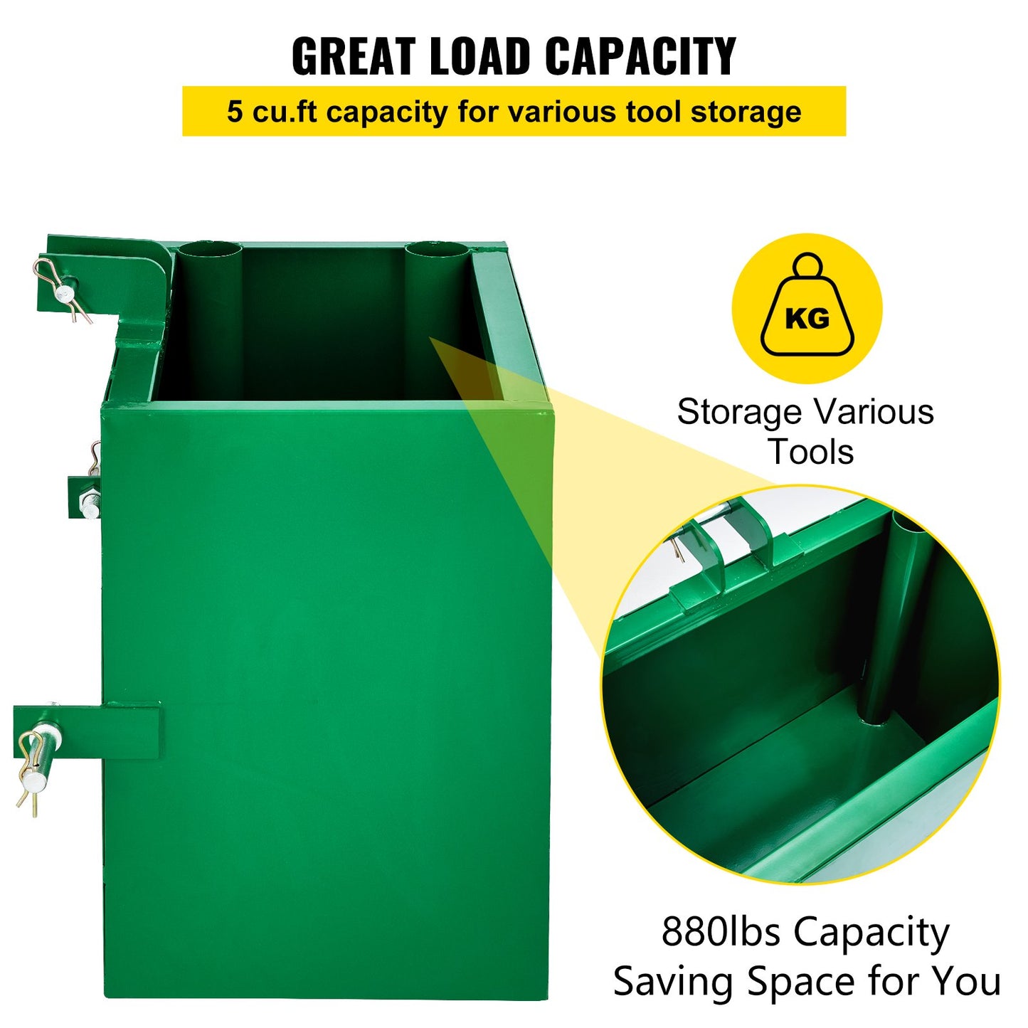 VEVOR Ballast Box for 3 Point Counterweight Category 1 Tractor Powder Heavy—Duty