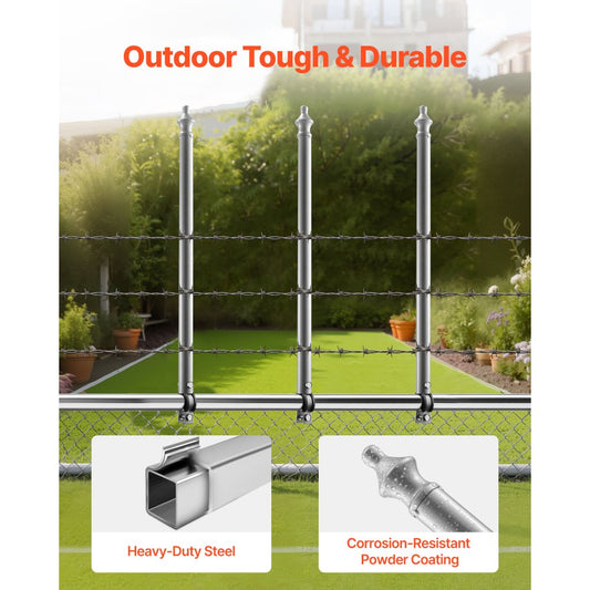 18Packs 695 mm Chain Link Fence Extender for 32-38 mm Top Rail U Bracket