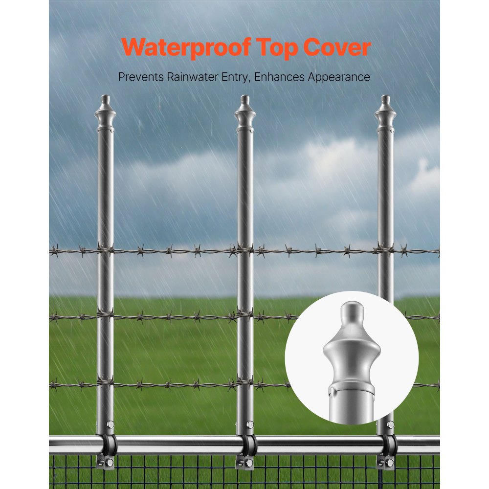 18Packs 695 mm Chain Link Fence Extender for 32-38 mm Top Rail U Bracket