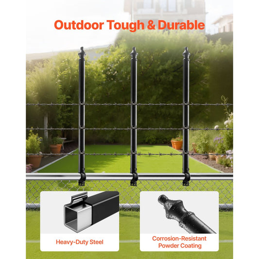 9 Packs 695 mm Chain Link Fence Extender for 32-38 mm Top Rail U Bracket