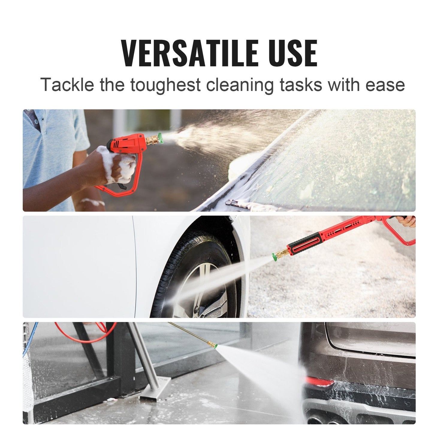 High-Pressure Power Washer Gun with 3 Extension Rods and 5 Nozzles, 4000 PSI