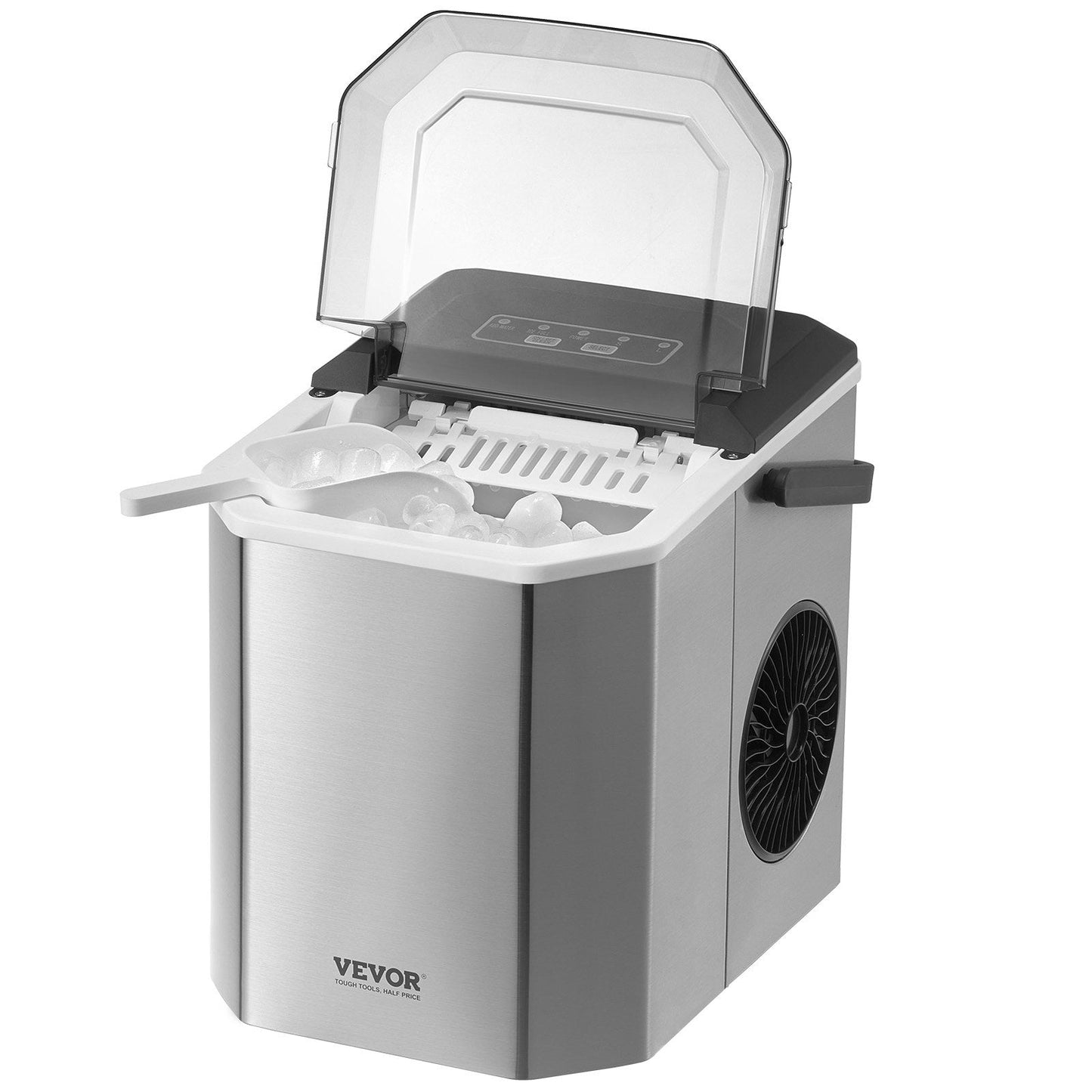 Portable Countertop Ice Maker, 12 kg/24H, Self-Cleaning, with Scoop and Basket