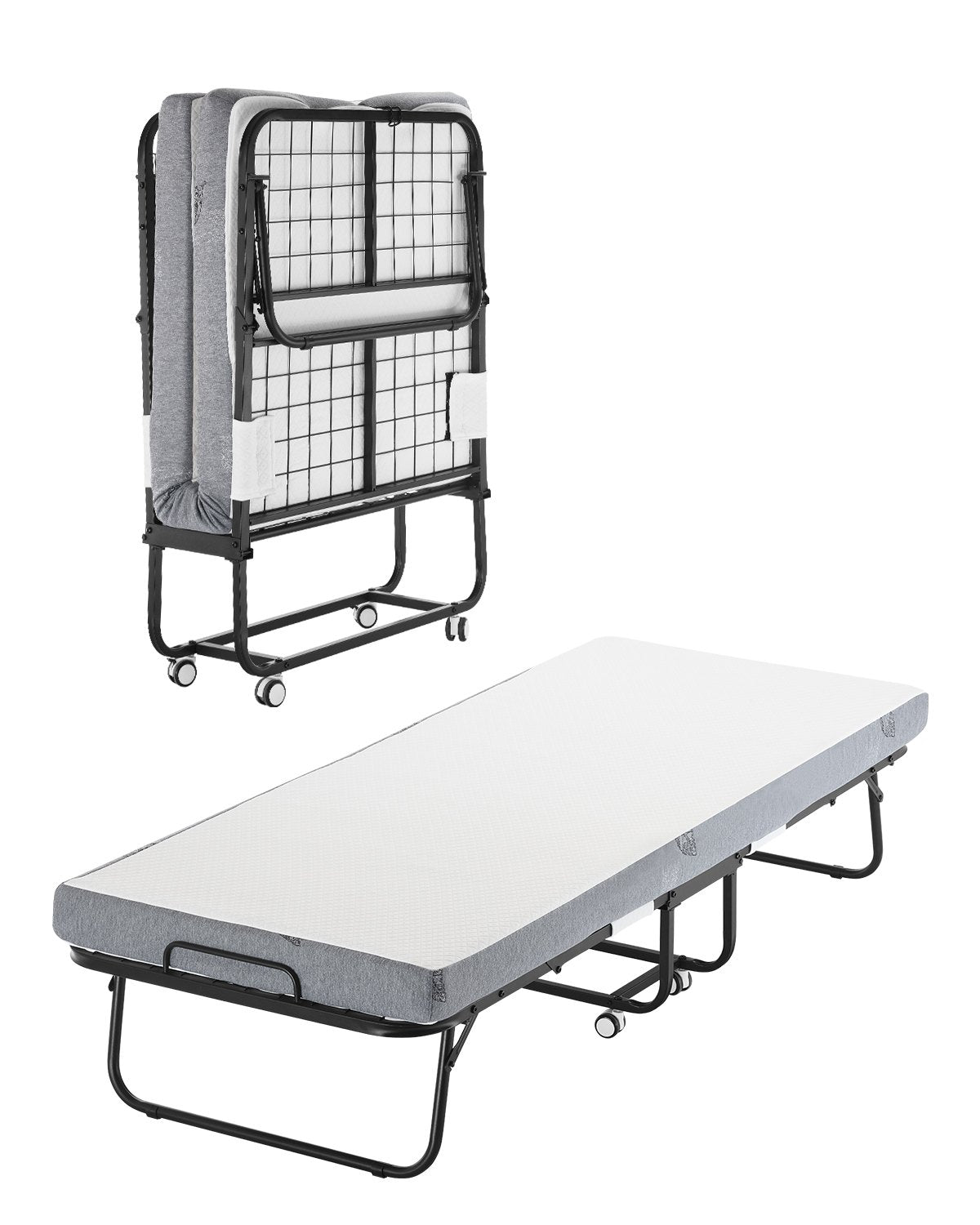 VEVOR Rollaway Bed Folding Bed with 100 mm Foam Mattress for Adults & Guest