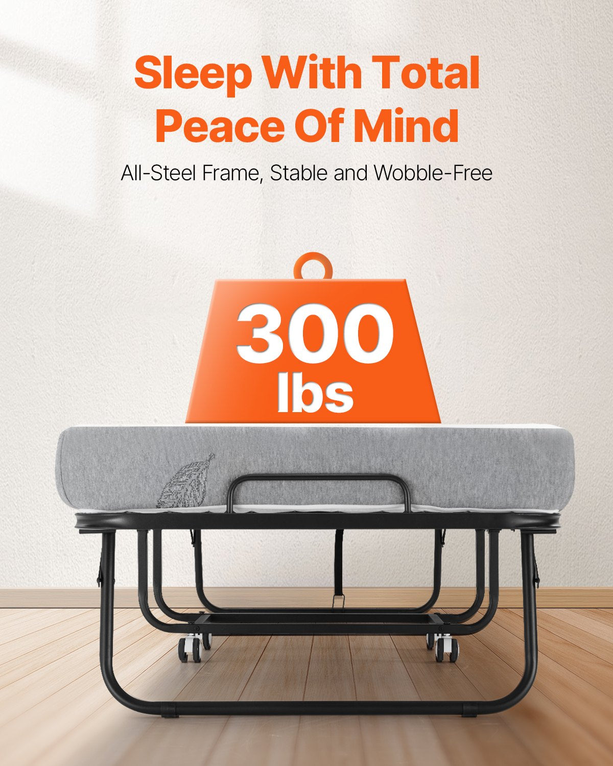 VEVOR Rollaway Bed Folding Bed with 125 mm Foam Mattress for Adults & Guest
